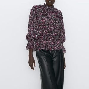 Zara floral blouse NWOT Size XS
